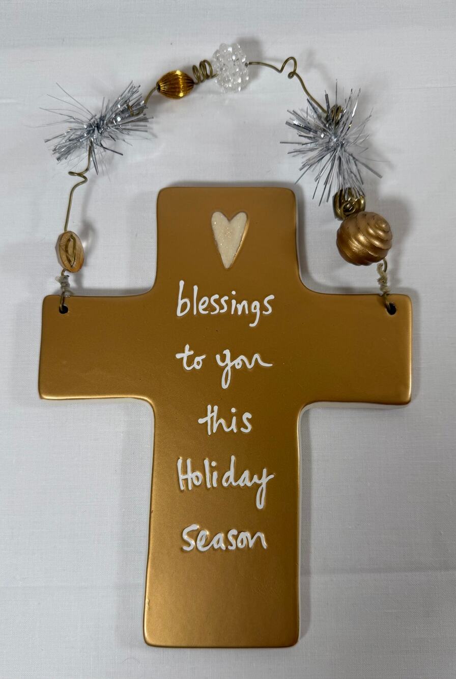 Vintage Department 56 Sandra Magsamen‎ Holiday Cross Blessings Christmas Decor